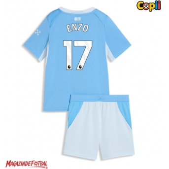 Manchester City Enzo Fernandez #17 Echipament de Fotbal Replică 2026-27 Copii Acasa (+ Șorturi)